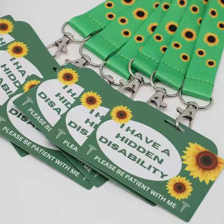Premium Sunflower Lanyard with ID for Hidden Disability - Image 4