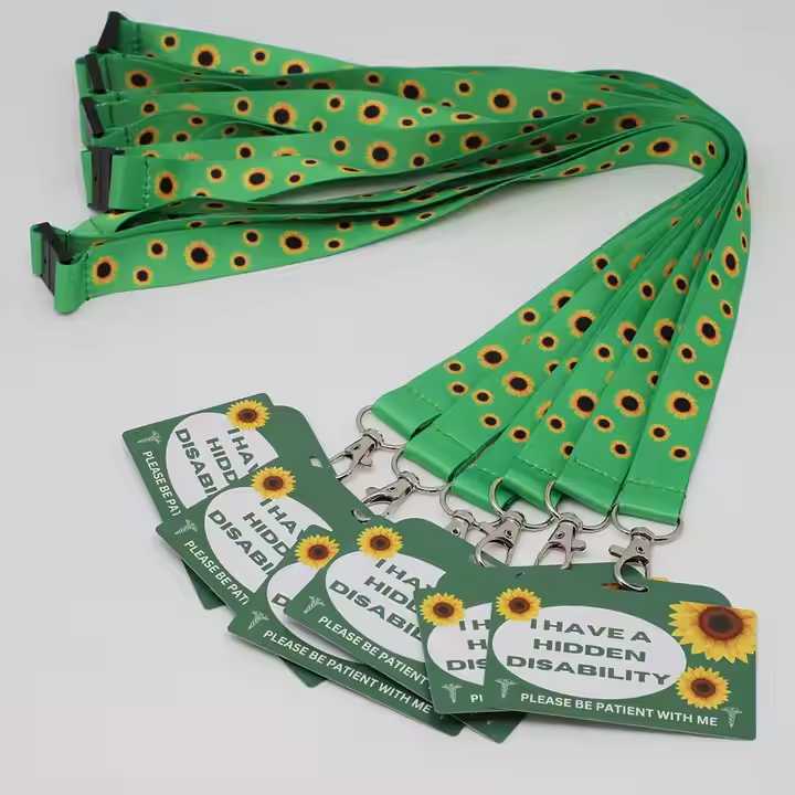 Premium Sunflower Lanyard with ID for Hidden Disability - Image 2